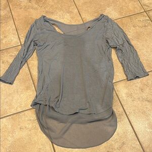 Express Gray Asymmetrical Tunic 3/4 Sleeve